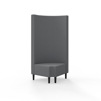 Snake kulmarahi 90° pyöreä R 12, korkea selkänoja, jalat puuta, ik 43 cm