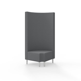 Snake kulmarahi 90° pyöreä R 12, korkea selkänoja, jalat puuta, ik 43 cm