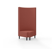 Snake kulmarahi 90° pyöreä R 12, korkea selkänoja, jalat puuta, ik 43 cm