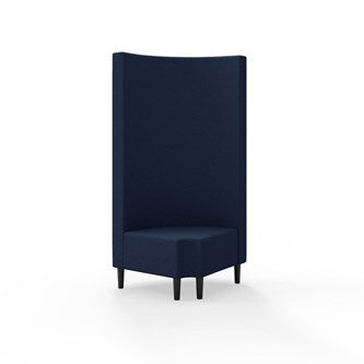 Snake kulmarahi 90° pyöreä R 12, korkea selkänoja, jalat puuta, ik 43 cm