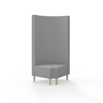 Snake kulmarahi 90° pyöreä R 12, korkea selkänoja, jalat puuta, ik 43 cm