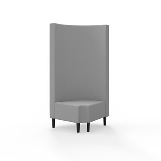 Snake kulmarahi 90° pyöreä R 12, korkea selkänoja, jalat puuta, ik 43 cm