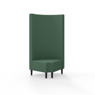 Snake kulmarahi 90° pyöreä R 12, korkea selkänoja, jalat puuta, ik 43 cm