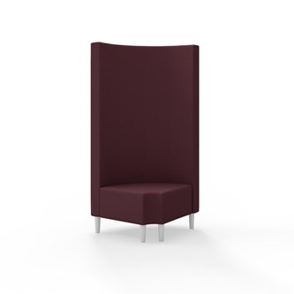 Snake kulmarahi 90° pyöreä R 12, korkea selkänoja, jalat puuta, ik 43 cm