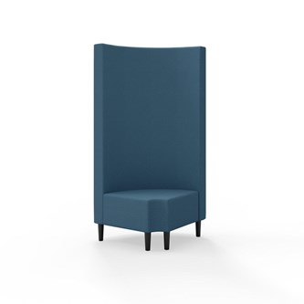 Snake kulmarahi 90° pyöreä R 12, korkea selkänoja, jalat puuta, ik 43 cm