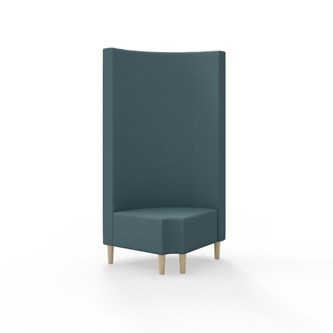 Snake kulmarahi 90° pyöreä R 12, korkea selkänoja, jalat puuta, ik 43 cm