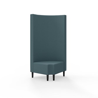 Snake kulmarahi 90° pyöreä R 12, korkea selkänoja, jalat puuta, ik 43 cm