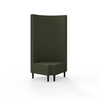 Snake kulmarahi 90° pyöreä R 12, korkea selkänoja, jalat puuta, ik 43 cm