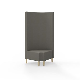 Snake kulmarahi 90° pyöreä R 12, korkea selkänoja, jalat puuta, ik 43 cm