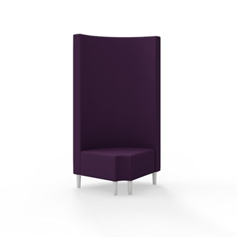 Snake kulmarahi 90° pyöreä R 12, korkea selkänoja, jalat puuta, ik 43 cm