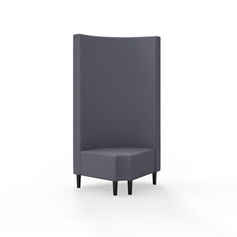 Snake kulmarahi 90° pyöreä R 12, korkea selkänoja, jalat puuta, ik 43 cm