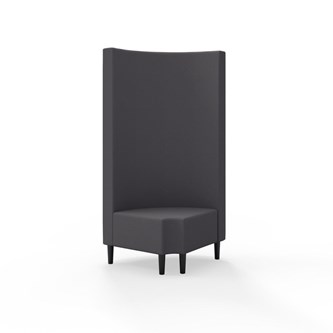 Snake kulmarahi 90° pyöreä R 12, korkea selkänoja, jalat puuta, ik 43 cm