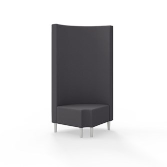 Snake kulmarahi 90° pyöreä R 12, korkea selkänoja, jalat puuta, ik 43 cm