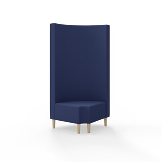 Snake kulmarahi 90° pyöreä R 12, korkea selkänoja, jalat puuta, ik 43 cm