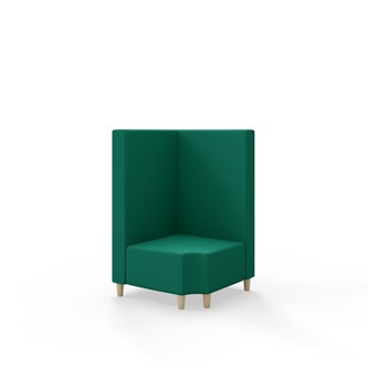 Snake kulmarahi 90° R 12, keskikorkea selkänoja, jalat puuta, ik 37,5 cm