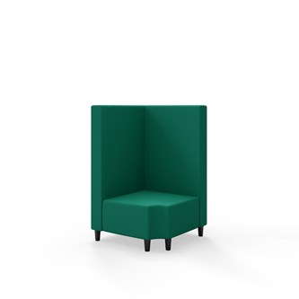 Snake kulmarahi 90° R 12, keskikorkea selkänoja, jalat puuta, ik 37,5 cm