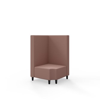 Snake kulmarahi 90° R 12, keskikorkea selkänoja, jalat puuta, ik 37,5 cm