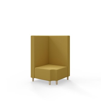 Snake kulmarahi 90° R 12, keskikorkea selkänoja, jalat puuta, ik 37,5 cm