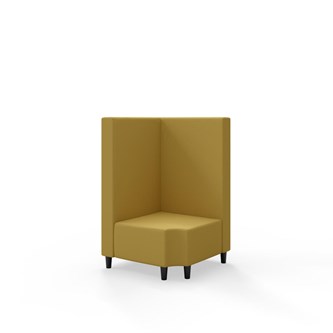 Snake kulmarahi 90° R 12, keskikorkea selkänoja, jalat puuta, ik 37,5 cm