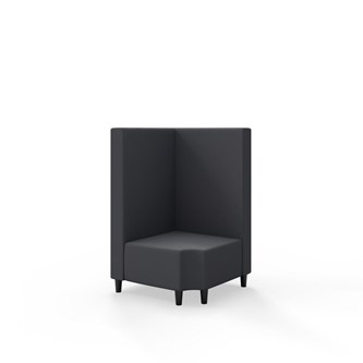 Snake kulmarahi 90° R 12, keskikorkea selkänoja, jalat puuta, ik 37,5 cm