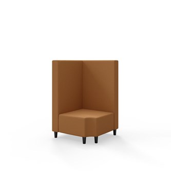 Snake kulmarahi 90° R 12, keskikorkea selkänoja, jalat puuta, ik 37,5 cm