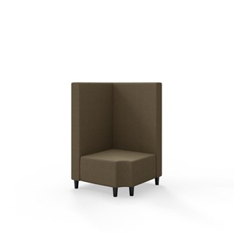 Snake kulmarahi 90° R 12, keskikorkea selkänoja, jalat puuta, ik 37,5 cm