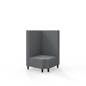 Snake kulmarahi 90° R 12, keskikorkea selkänoja, jalat puuta, ik 37,5 cm