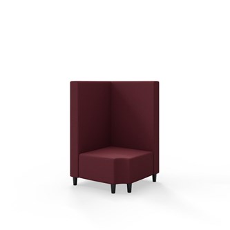 Snake kulmarahi 90° R 12, keskikorkea selkänoja, jalat puuta, ik 37,5 cm