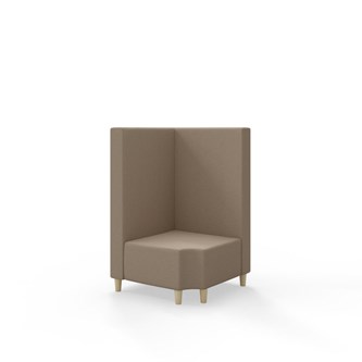 Snake kulmarahi 90° R 12, keskikorkea selkänoja, jalat puuta, ik 37,5 cm