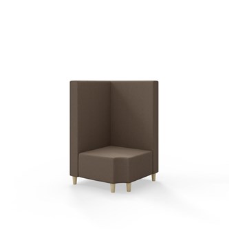 Snake kulmarahi 90° R 12, keskikorkea selkänoja, jalat puuta, ik 37,5 cm