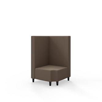 Snake kulmarahi 90° R 12, keskikorkea selkänoja, jalat puuta, ik 37,5 cm