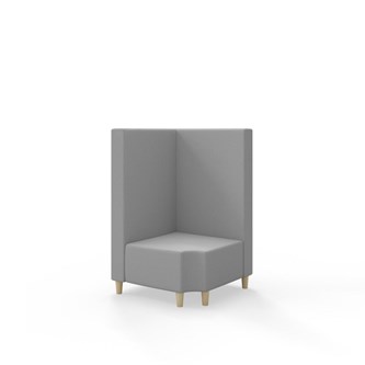 Snake kulmarahi 90° R 12, keskikorkea selkänoja, jalat puuta, ik 37,5 cm