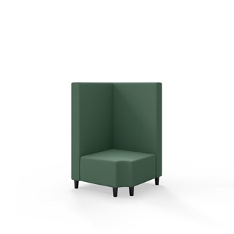 Snake kulmarahi 90° R 12, keskikorkea selkänoja, jalat puuta, ik 37,5 cm