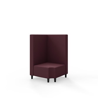 Snake kulmarahi 90° R 12, keskikorkea selkänoja, jalat puuta, ik 37,5 cm