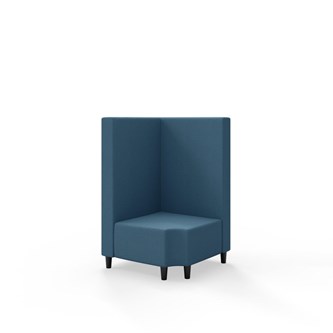 Snake kulmarahi 90° R 12, keskikorkea selkänoja, jalat puuta, ik 37,5 cm