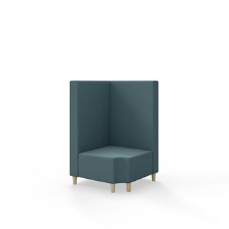 Snake kulmarahi 90° R 12, keskikorkea selkänoja, jalat puuta, ik 37,5 cm