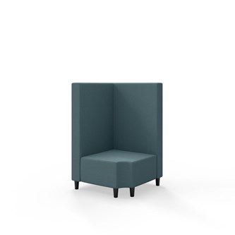 Snake kulmarahi 90° R 12, keskikorkea selkänoja, jalat puuta, ik 37,5 cm