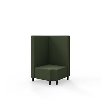 Snake kulmarahi 90° R 12, keskikorkea selkänoja, jalat puuta, ik 37,5 cm