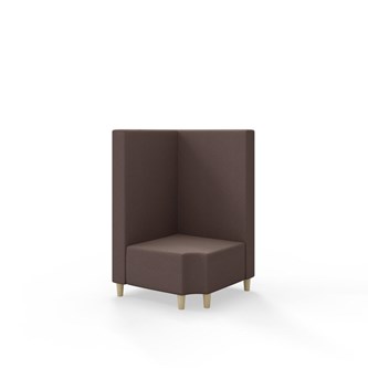 Snake kulmarahi 90° R 12, keskikorkea selkänoja, jalat puuta, ik 37,5 cm