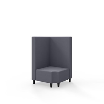 Snake kulmarahi 90° R 12, keskikorkea selkänoja, jalat puuta, ik 37,5 cm