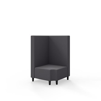 Snake kulmarahi 90° R 12, keskikorkea selkänoja, jalat puuta, ik 37,5 cm