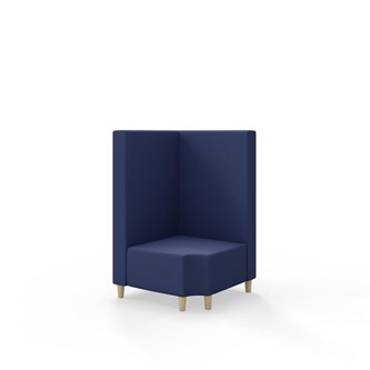 Snake kulmarahi 90° R 12, keskikorkea selkänoja, jalat puuta, ik 37,5 cm