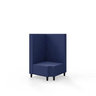 Snake kulmarahi 90° R 12, keskikorkea selkänoja, jalat puuta, ik 37,5 cm