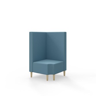 Snake kulmarahi 90° R 12, keskikorkea selkänoja, jalat puuta, ik 43 cm