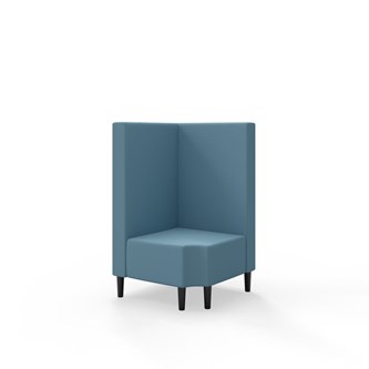 Snake kulmarahi 90° R 12, keskikorkea selkänoja, jalat puuta, ik 43 cm