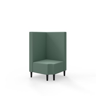 Snake kulmarahi 90° R 12, keskikorkea selkänoja, jalat puuta, ik 43 cm