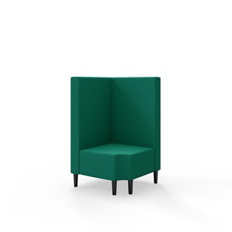 Snake kulmarahi 90° R 12, keskikorkea selkänoja, jalat puuta, ik 43 cm