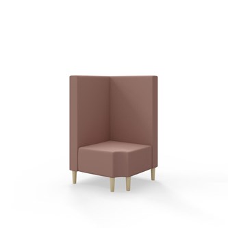 Snake kulmarahi 90° R 12, keskikorkea selkänoja, jalat puuta, ik 43 cm