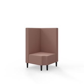 Snake kulmarahi 90° R 12, keskikorkea selkänoja, jalat puuta, ik 43 cm