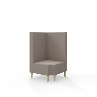 Snake kulmarahi 90° R 12, keskikorkea selkänoja, jalat puuta, ik 43 cm